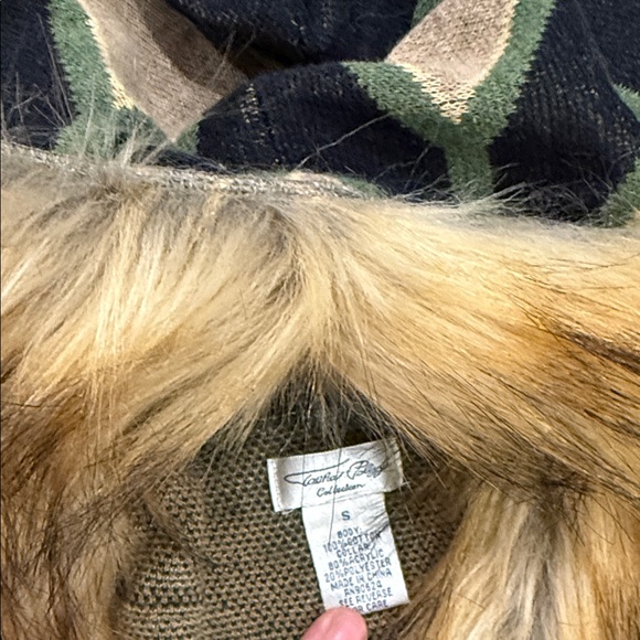 Tasha Polizzi Tinsley Aztec and Fur Long Cardigan Sweater with Faux Fur Trim - Picture 7 of 11